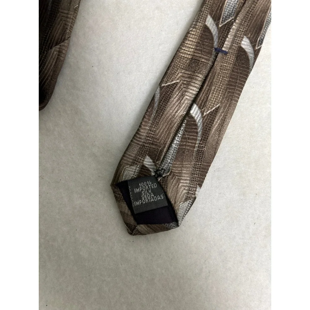 Professional‎ Milano Uomo/Van Heusen Mens OS Brown Gold Silk Tie Bundle Lot 2pc